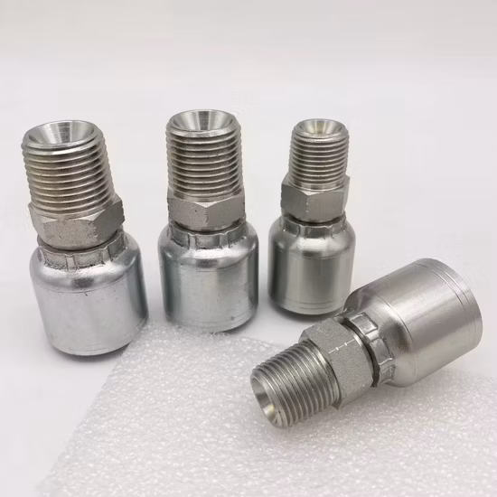 Jic/Bsp/NPT Metric Carbon Steel Reusable Hydraulic Hose Fitting Hose Crimp Fitting One Piece Fitting Stainless Steel Fittings