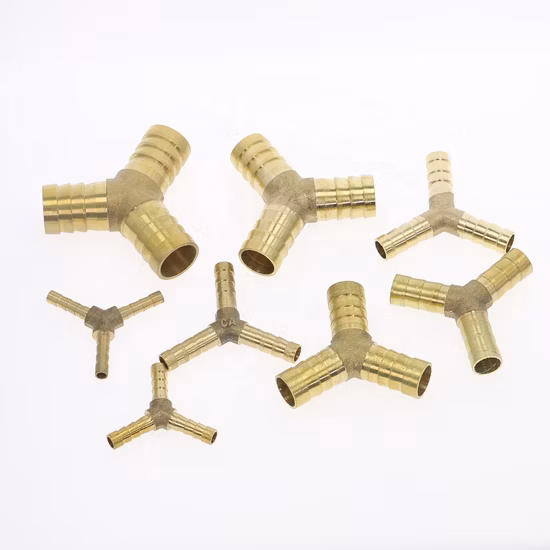 Pneumatic Hydraulic Brass Female Male Straight Cross X Y T Shape Pipe Adapter Hose Barb Fitting