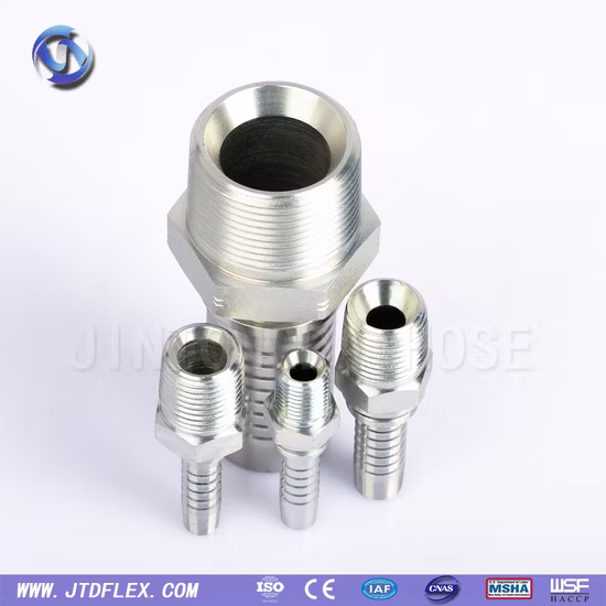 Hydraulic Hose Connectors Rubber Hose One Piece Carbon Steel Hydraulic Fittings